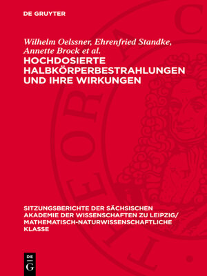 cover image of Hochdosierte Halbkörperbestrahlungen und ihre Wirkungen